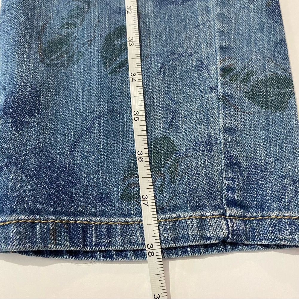 J. Jill Denim Straight Fit Slim Boyfriend Ink Stamped Floral Print Jeans Size 8 - Picture 7 of 13